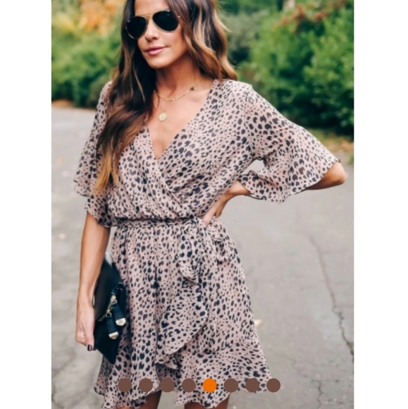 Dresses & Skirts - Gorgeous black-and-tan leopard print dresses NWT